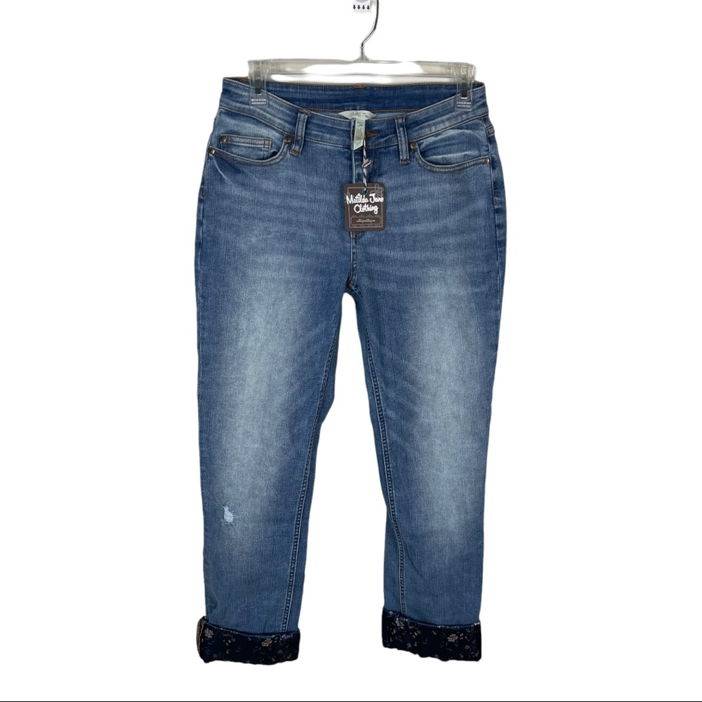 Matilda Jane Cropped Jeans Satin Bottom‎ NWT
